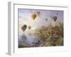 Air Balloons over Cottageville-Nicky Boehme-Framed Giclee Print