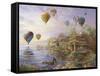 Air Balloons over Cottageville-Nicky Boehme-Framed Stretched Canvas