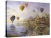 Air Balloons over Cottageville-Nicky Boehme-Stretched Canvas