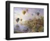 Air Balloons over Cottageville-Nicky Boehme-Framed Premium Giclee Print