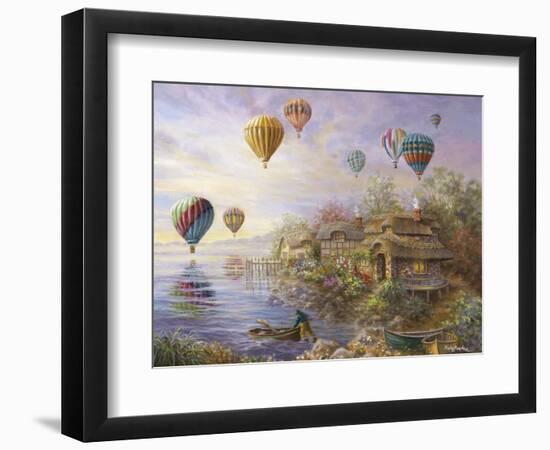 Air Balloons over Cottageville-Nicky Boehme-Framed Giclee Print