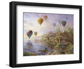 Air Balloons over Cottageville-Nicky Boehme-Framed Giclee Print