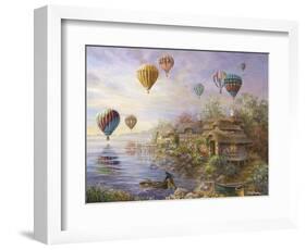 Air Balloons over Cottageville-Nicky Boehme-Framed Giclee Print