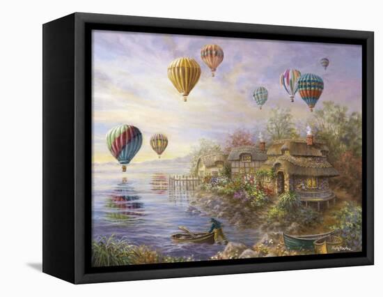 Air Balloons over Cottageville-Nicky Boehme-Framed Stretched Canvas
