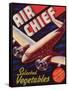 Air Chief Vegetable Label - Salinas, CA-Lantern Press-Framed Stretched Canvas