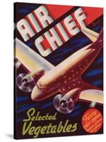 Air Chief Vegetable Label - Salinas, CA-Lantern Press-Stretched Canvas