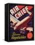 Air Chief Vegetable Label - Salinas, CA-Lantern Press-Framed Stretched Canvas