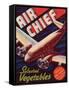 Air Chief Vegetable Label - Salinas, CA-Lantern Press-Framed Stretched Canvas
