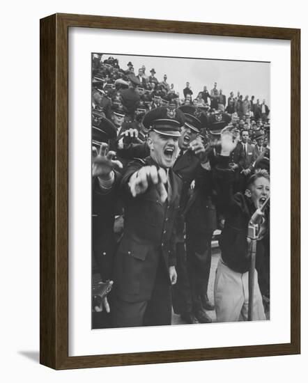 Air Force Academy Cadets Cheering During Game-Leonard Mccombe-Framed Photographic Print