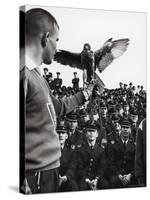 Air Force Academy Cadets Watching Handler Performing with the Air Force Mascot, a Falcon-Leonard Mccombe-Stretched Canvas