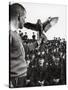 Air Force Academy Cadets Watching Handler Performing with the Air Force Mascot, a Falcon-Leonard Mccombe-Stretched Canvas