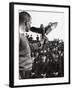 Air Force Academy Cadets Watching Handler Performing with the Air Force Mascot, a Falcon-Leonard Mccombe-Framed Photographic Print