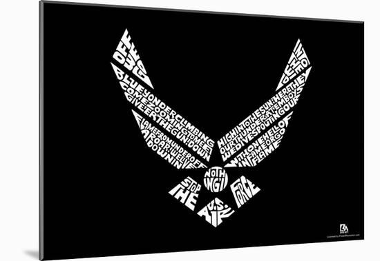 Air Force Logo Wild Blue Yonder Lyrics Poster-null-Mounted Poster