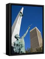 Air Force Monument, Downtown Oklahoma City, Oklahoma, United States of America, North America-Richard Cummins-Framed Stretched Canvas