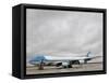 Air Force One Awaits the Arrival of President Barack Obama at Andrews Air Force Base-null-Framed Stretched Canvas