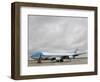 Air Force One Awaits the Arrival of President Barack Obama at Andrews Air Force Base-null-Framed Photographic Print