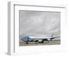 Air Force One Awaits the Arrival of President Barack Obama at Andrews Air Force Base-null-Framed Photographic Print