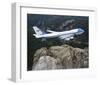 Air Force One over Mount Rushmore-null-Framed Art Print