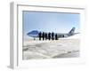 Air Force One, with President Obama and His Family Aboard, Prepares to Depart-null-Framed Photographic Print