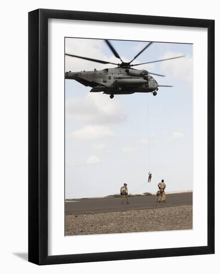 Air Force Pararescuemen Conduct a Combat Insertion and Extraction Exercise in Djibouti, Africa-null-Framed Photographic Print