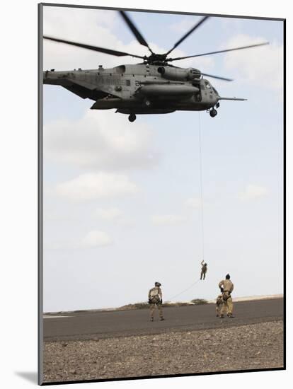 Air Force Pararescuemen Conduct a Combat Insertion and Extraction Exercise in Djibouti, Africa-null-Mounted Photographic Print