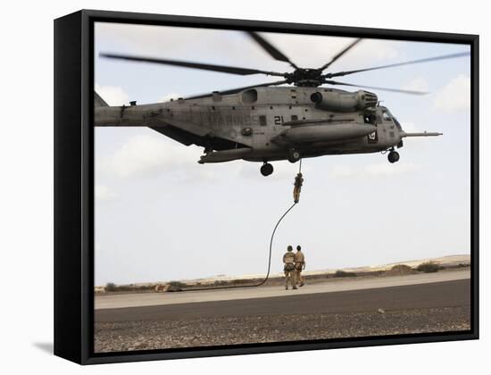 Air Force Pararescuemen Conduct a Combat Insertion and Extraction Exercise in Djibouti, Africa-null-Framed Stretched Canvas