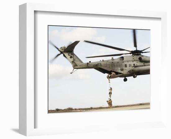 Air Force Pararescuemen Conduct a Combat Insertion and Extraction Exercise in Djibouti, Africa-null-Framed Photographic Print