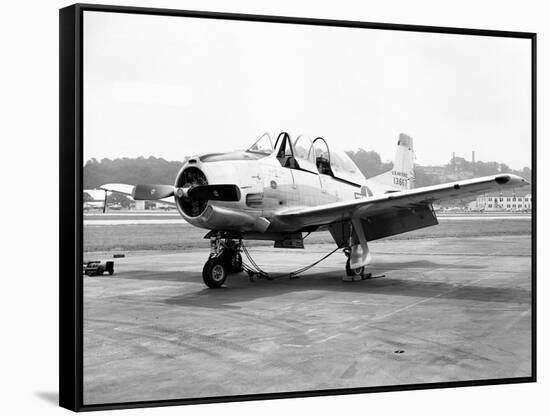 Air Force Trainer T-28-null-Framed Stretched Canvas