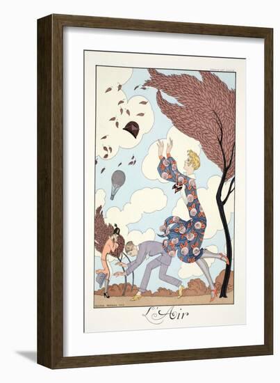 Air, from 'Falbalas and Fanfreluches, Almanach des Modes Présentes, Passées et Futures', 1926-Georges Barbier-Framed Giclee Print