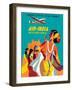 Air India - London, Geneva, Cairo, Bombay - Vintage Airline Travel Poster, 1950-Asiart-Framed Art Print