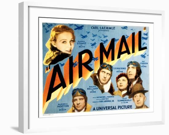 Air Mail, Gloria Stuart, Russell Hopton, Ralph Bellamy, Lilian Bond, Pat O'Brien, 1932-null-Framed Photo