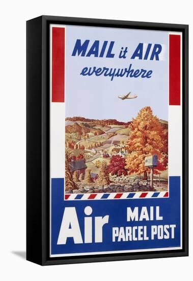 Air Mail Parcel Post Poster-Melbourne Brindle-Framed Stretched Canvas