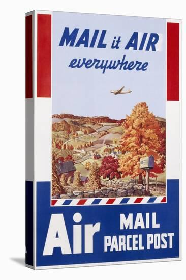 Air Mail Parcel Post Poster-Melbourne Brindle-Stretched Canvas