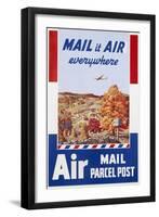 Air Mail Parcel Post Poster-Melbourne Brindle-Framed Premium Giclee Print