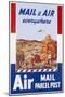 Air Mail Parcel Post Poster-Melbourne Brindle-Mounted Premium Giclee Print