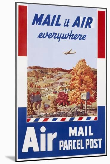 Air Mail Parcel Post Poster-Melbourne Brindle-Mounted Giclee Print