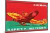 Air Mail Safety Matches-null-Mounted Art Print