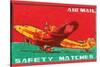 Air Mail Safety Matches-null-Stretched Canvas