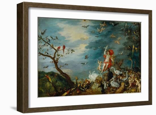 Air-one of four paintings showing the four elements, ordered in 1607 by Cardinal Federico Borromeo.-Jan Brueghel the Elder-Framed Giclee Print