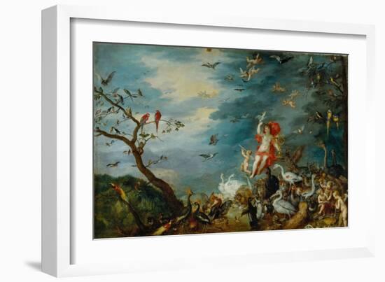 Air-one of four paintings showing the four elements, ordered in 1607 by Cardinal Federico Borromeo.-Jan Brueghel the Elder-Framed Giclee Print