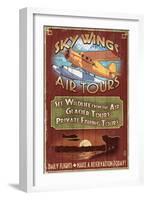 Air Tours - Vintage Sign-Lantern Press-Framed Art Print