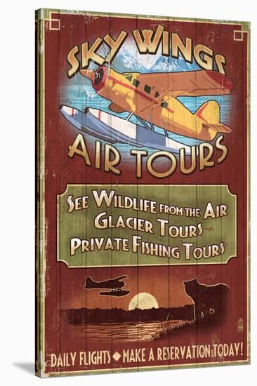 Air Tours - Vintage Sign-Lantern Press-Stretched Canvas