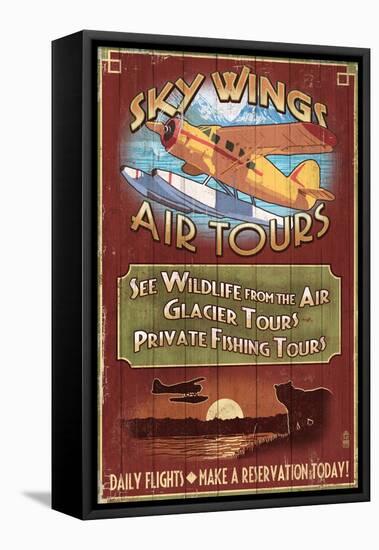 Air Tours - Vintage Sign-Lantern Press-Framed Stretched Canvas