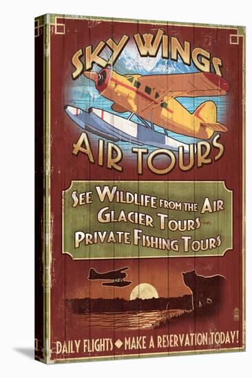 Air Tours - Vintage Sign-Lantern Press-Stretched Canvas