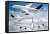 Air Traffic, Conceptual Image-Victor De Schwanberg-Framed Stretched Canvas