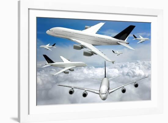 Air Traffic, Conceptual Image-Victor De Schwanberg-Framed Photographic Print