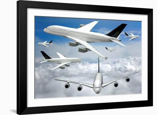 Air Traffic, Conceptual Image-Victor De Schwanberg-Framed Photographic Print