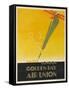 Air Union 1920s Travel Poster Paris London Golden Ray-null-Framed Stretched Canvas