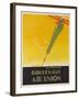 Air Union 1920s Travel Poster Paris London Golden Ray-null-Framed Giclee Print