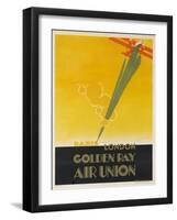 Air Union 1920s Travel Poster Paris London Golden Ray-null-Framed Giclee Print